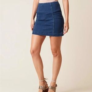 FREE PEOPLE denim woman’s dark wash skirt 4